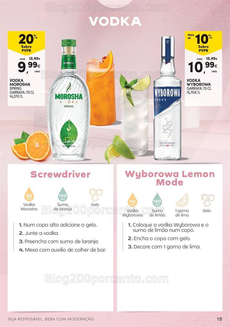 Antevisão Folheto CONTINENTE Guia de Cocktails - 16 julho a 11 agosto