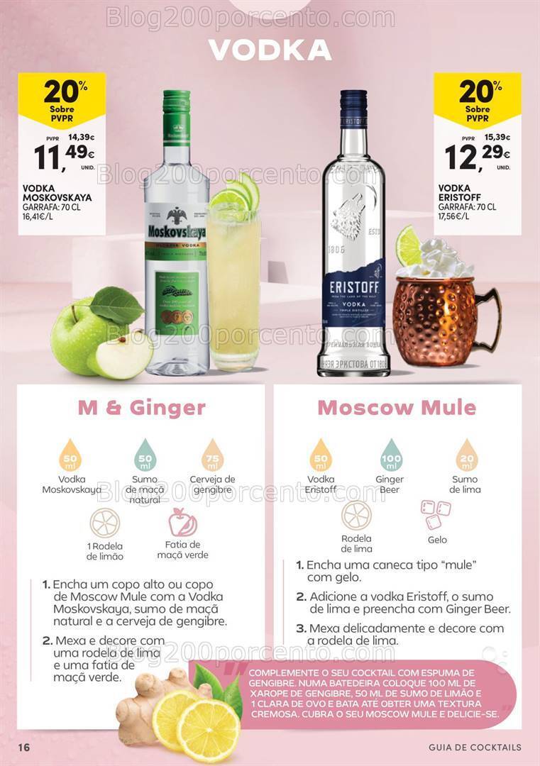 Antevisão Folheto CONTINENTE Guia de Cocktails - 16 julho a 11 agosto