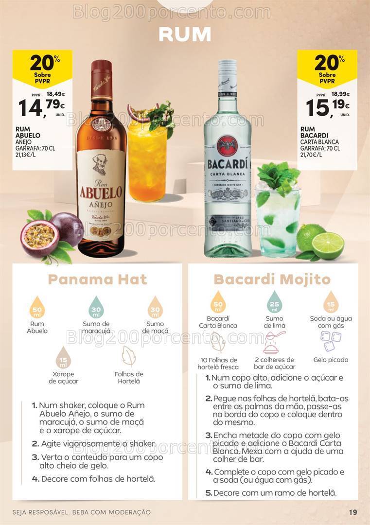 Antevisão Folheto CONTINENTE Guia de Cocktails - 16 julho a 11 agosto