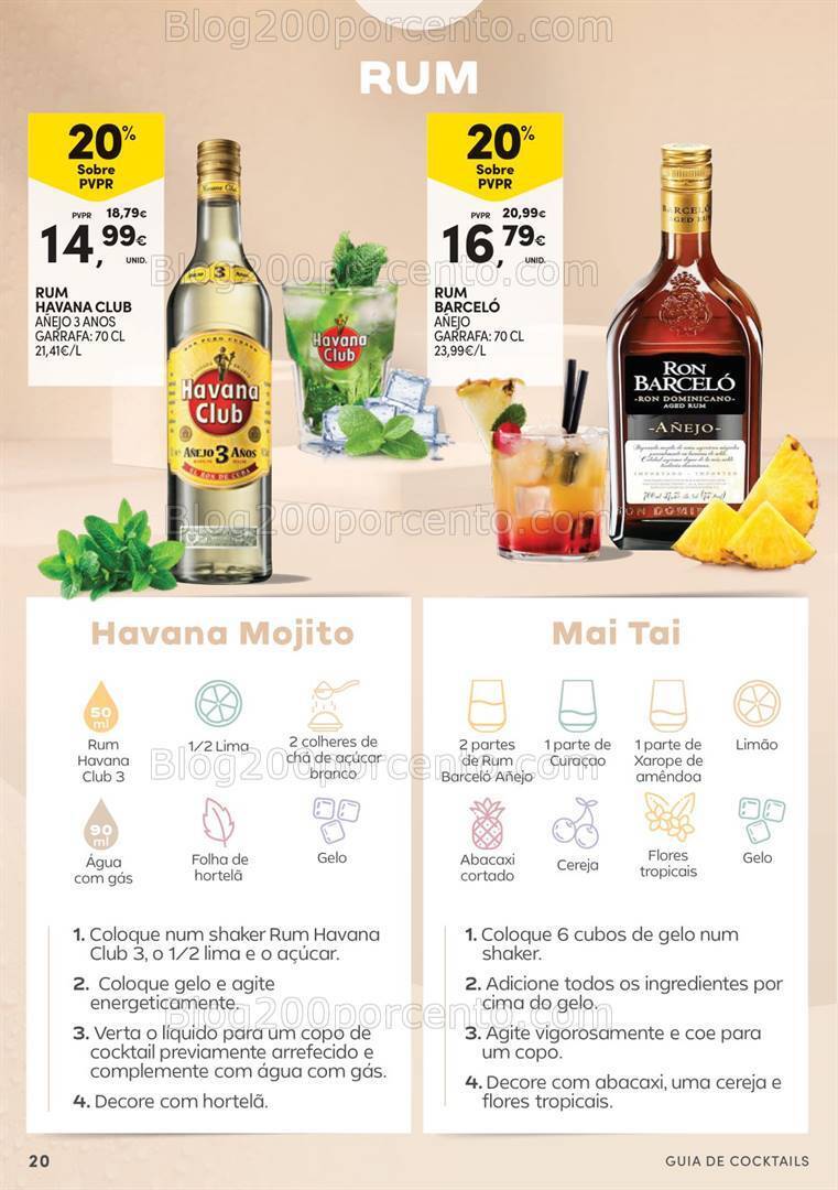 Antevisão Folheto CONTINENTE Guia de Cocktails - 16 julho a 11 agosto