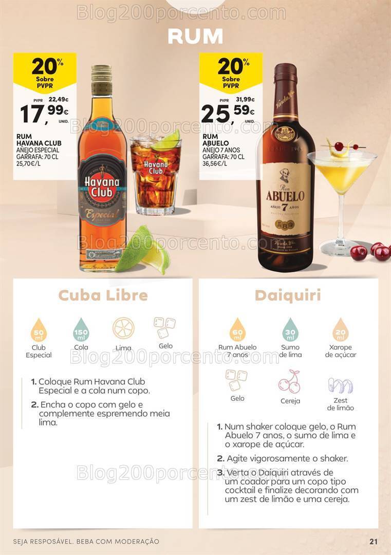 Antevisão Folheto CONTINENTE Guia de Cocktails - 16 julho a 11 agosto