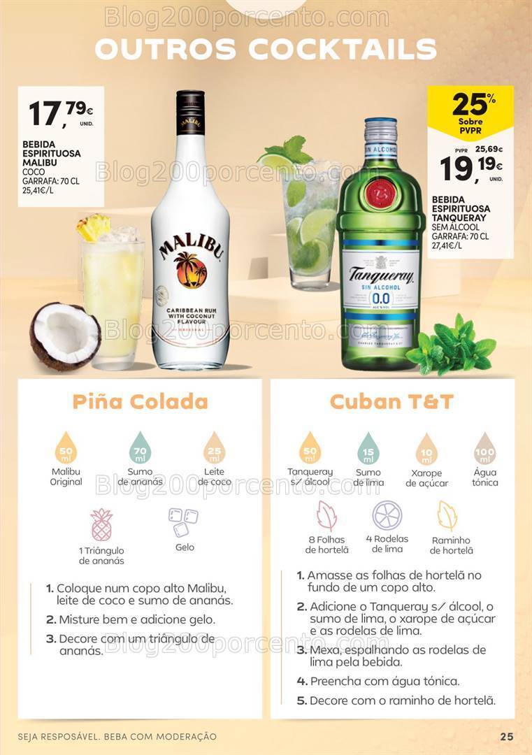 Antevisão Folheto CONTINENTE Guia de Cocktails - 16 julho a 11 agosto