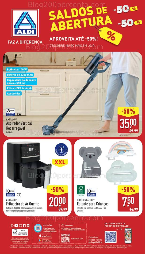 Antevisão Folheto ALDI Aberturas Promoções de 14 a 20 maio all