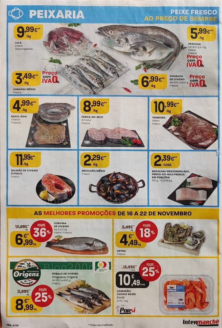 Antevisões Folheto INTERMARCHÉ Promoções de 16 a 22 novembro
