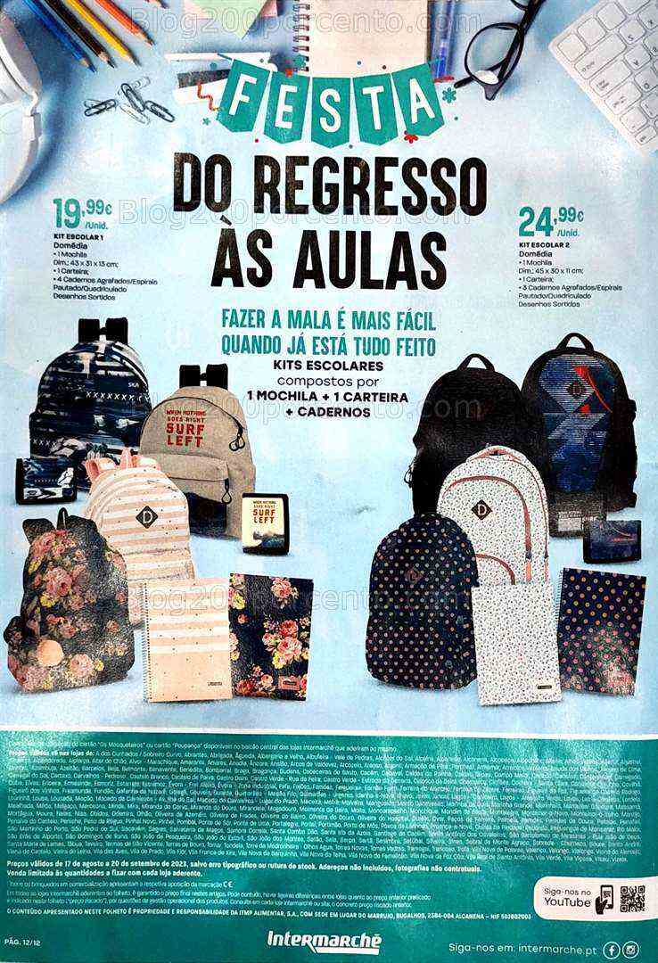 Antevisão Folheto INTERMARCHÉ Regresso às Aulas Promoções de 17 agosto a 20 setembro