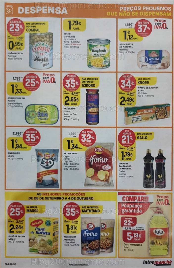 Antevisão Folheto INTERMARCHÉ Super Promoções de 28 setembro a 4 outubro