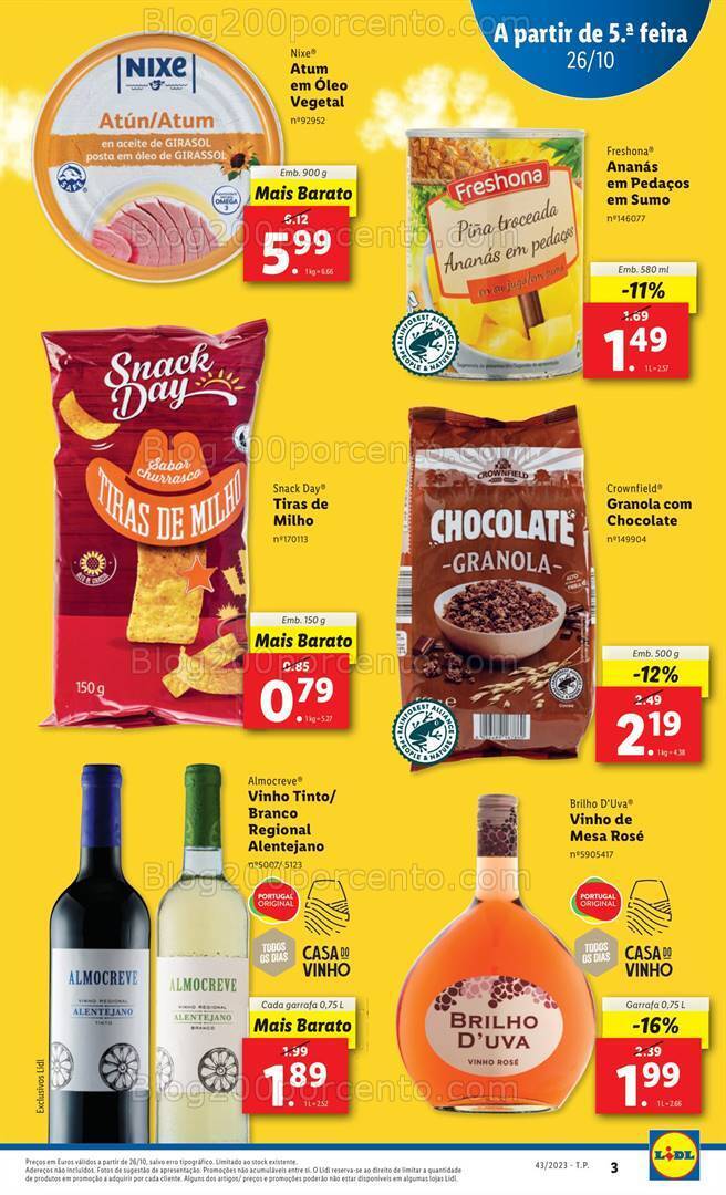 Antevisão Folheto LIDL Promoções de 26 outubro a 1 novembro