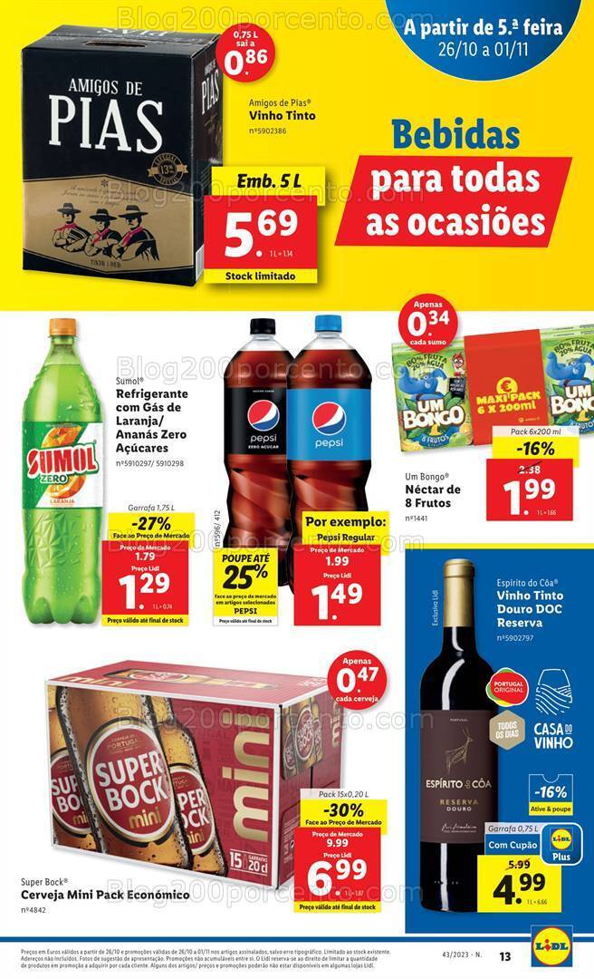 Antevisão Folheto LIDL Promoções de 26 outubro a 1 novembro