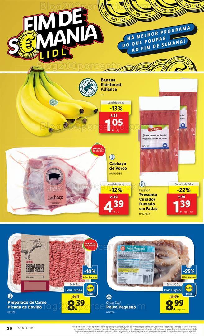 Antevisão Folheto LIDL Promoções de 26 outubro a 1 novembro