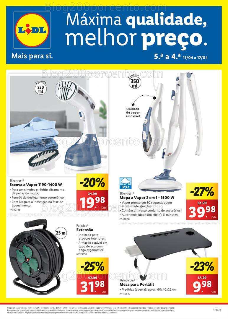 Antevisão Folheto LIDL Bazar Extra Promoções de 11 a 17 abril