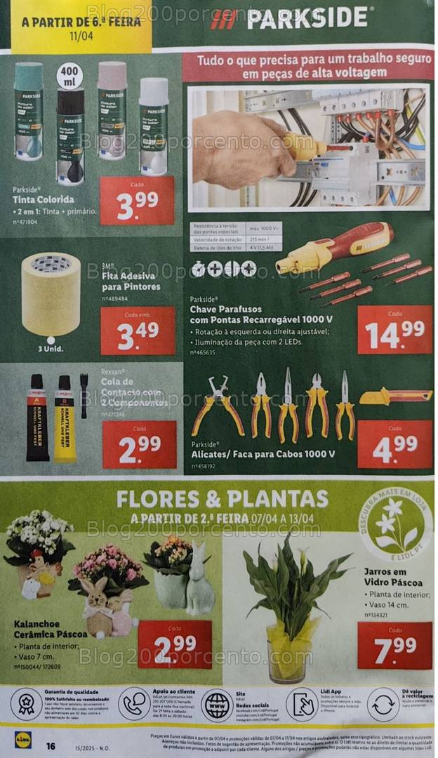 Antevisão Folheto LIDL Ferramentas Parkside Promoções de 11 a 17 abril
