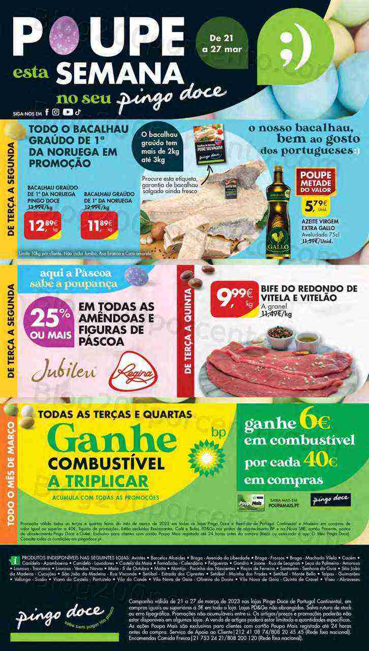 Antevisão Folheto PINGO DOCE Lojas Norte Promoções de 21 a 27 março