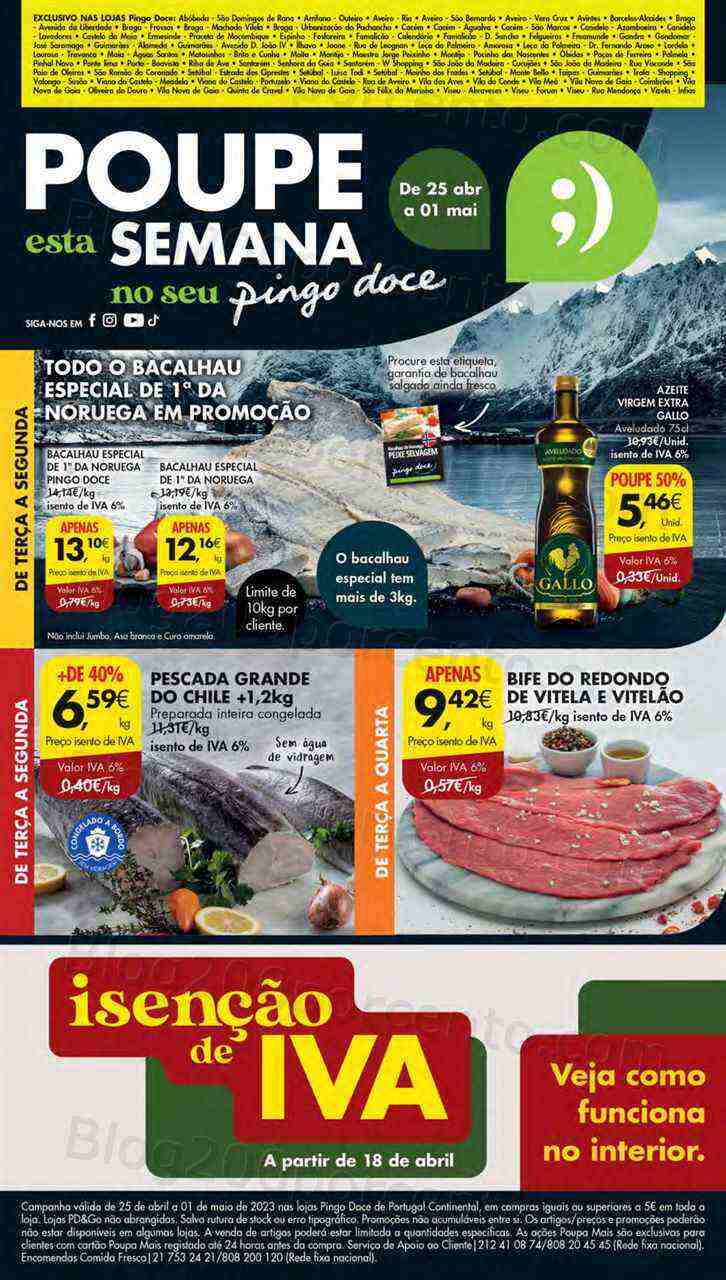 Antevisão Folheto PINGO DOCE Lojas Norte Promoções de 25 abril a 1 maio