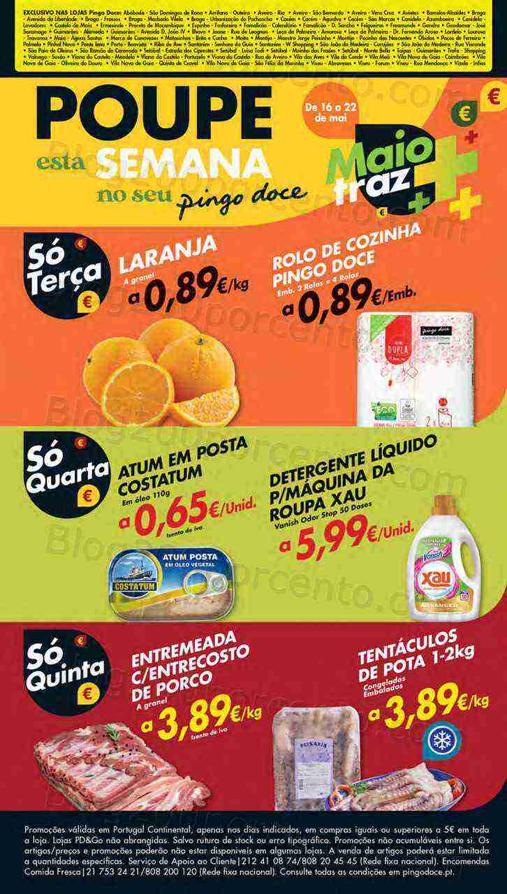 Antevisão Folheto PINGO DOCE Lojas Norte Promoções de 16 a 22 maio