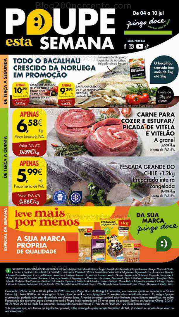 Antevisão Folheto PINGO DOCE Lojas Norte Promoções de 4 a 10 julho