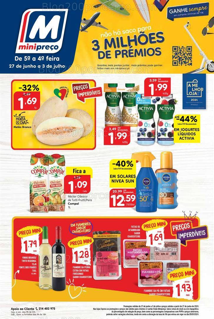 Antevisão Folheto MINIPREÇO Promoções de 27 junho a 3 julho