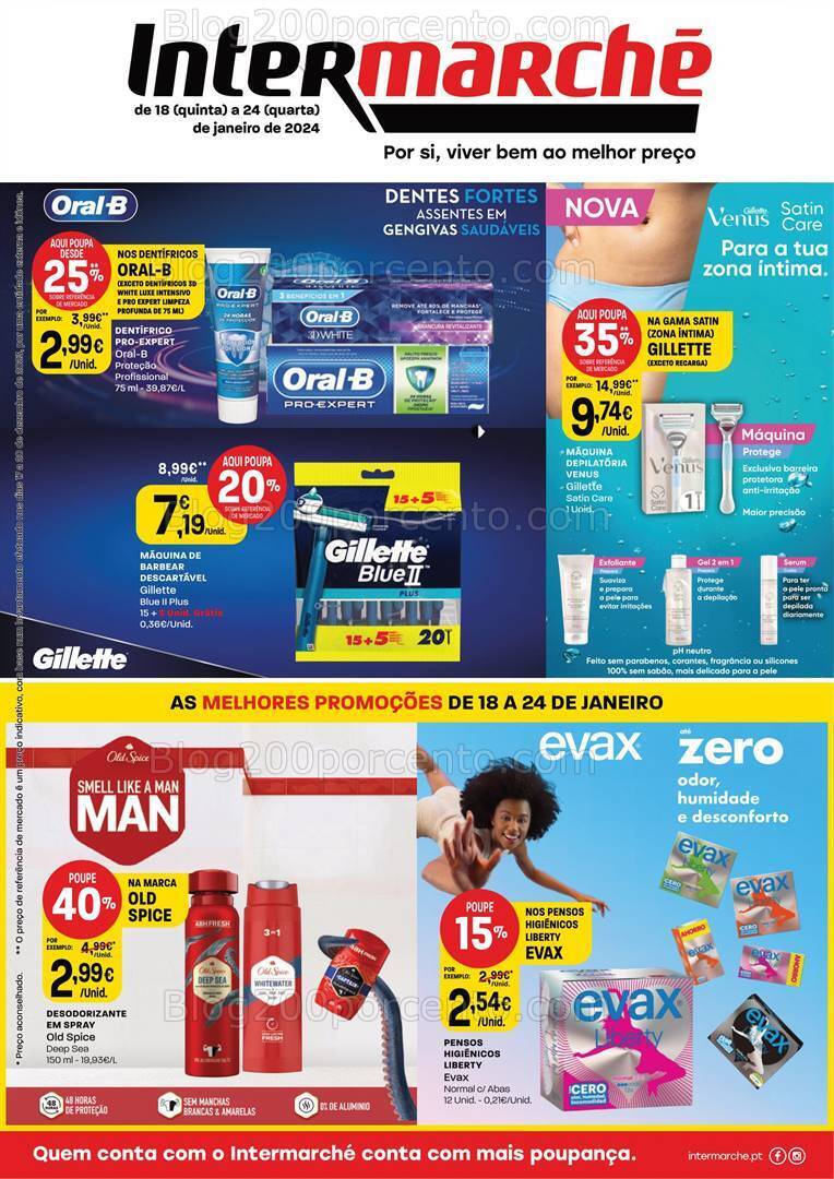 Antevisão Folheto INTERMARCHÉ Extra Higiene e Beleza Promoções de 18 a 24 janeiro