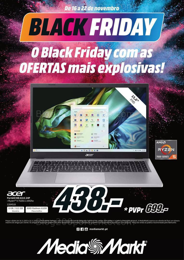 Antevisão Folheto MEDIA MARKT Black Friday Promoções de 16 a 22 novembro