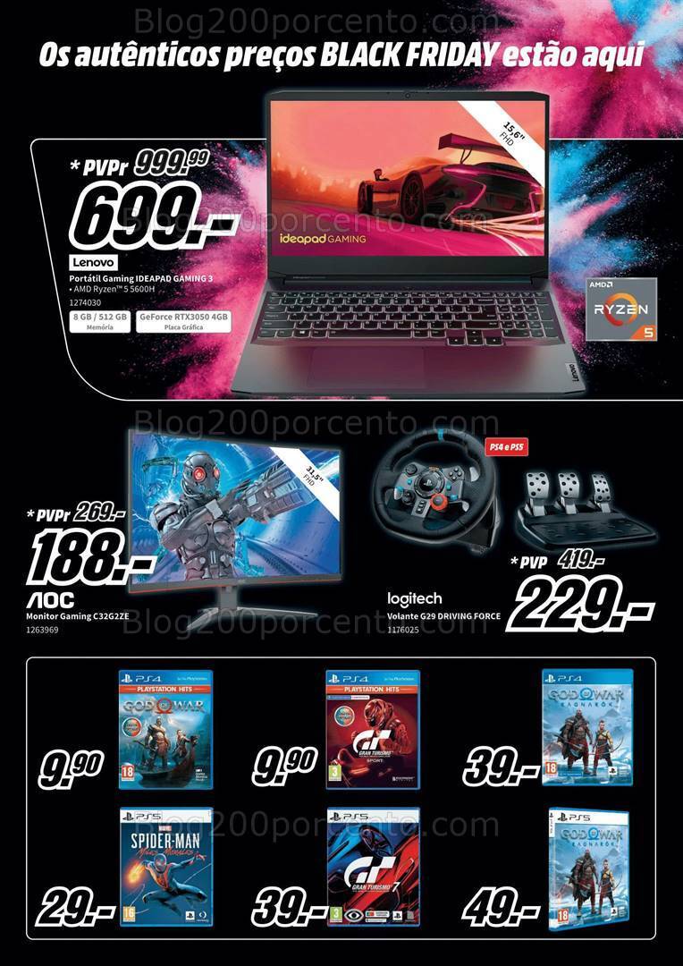 Antevisão Folheto MEDIAMARKT Black Friday Promoções de 23 a 26 novembro