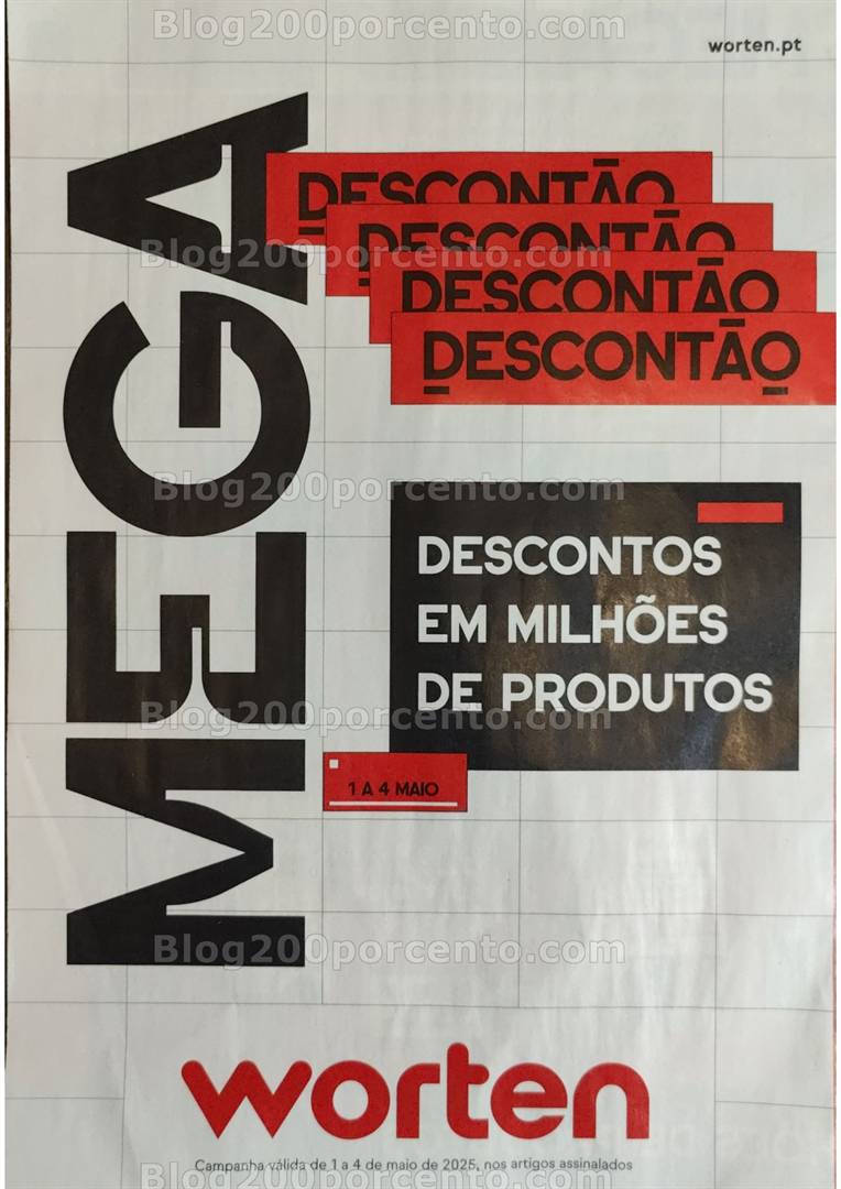 Antevisão Folheto WORTEN Mega Descontão Promoções de 1 de maio a 4 de maio