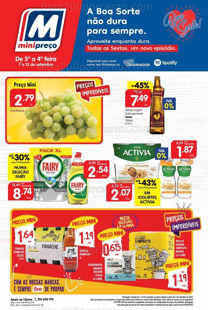 Antevisão Folheto MINIPREÇO Promoções de 7 a 13 setembro
