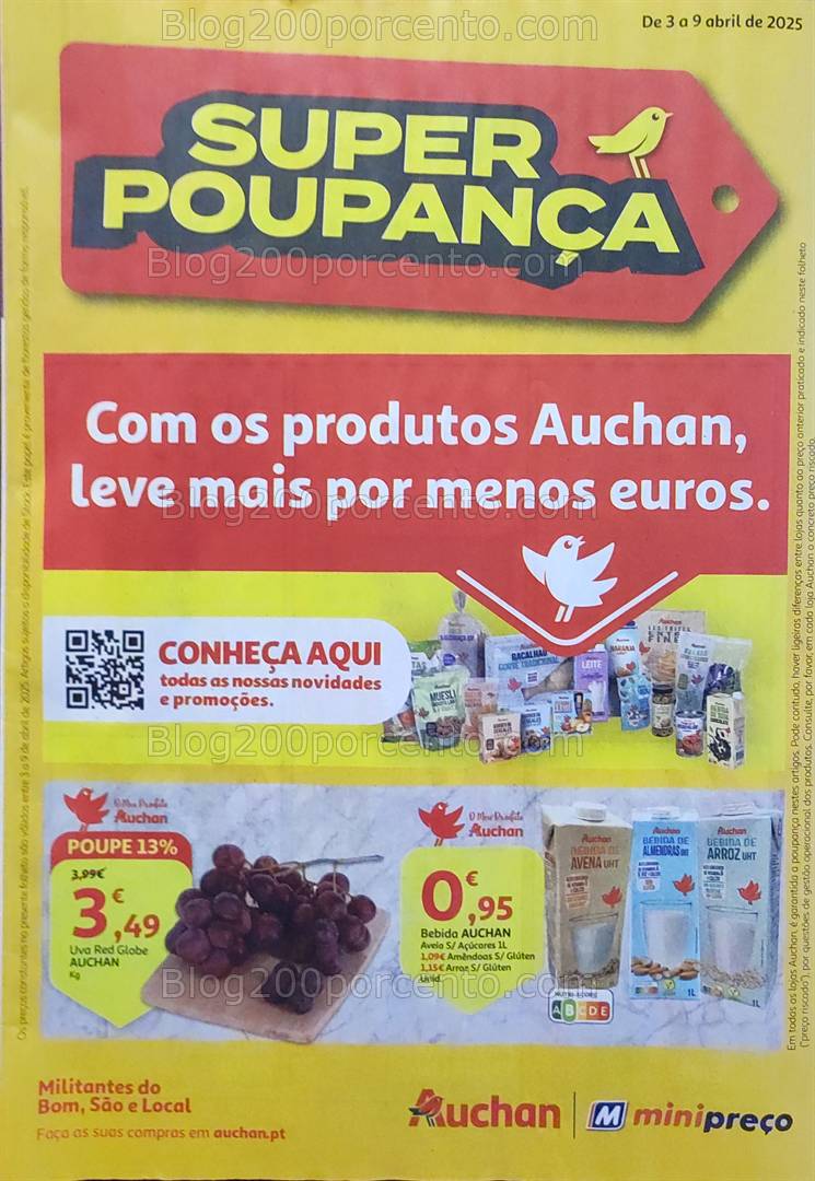 Antevisão Folheto MINIPREÇO - AUCHAN Promoções de 3 a 9 abril