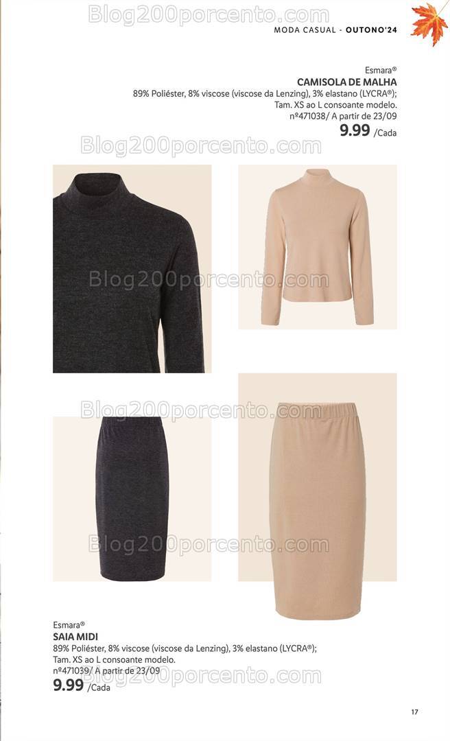 Antevisão Folheto LIDL Esmara Moda Outono - Inverno Promoções a partir de 16 setembro