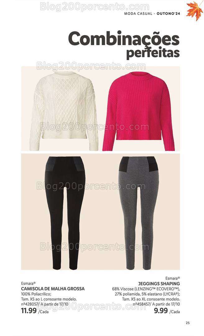 Antevisão Folheto LIDL Esmara Moda Outono - Inverno Promoções a partir de 16 setembro