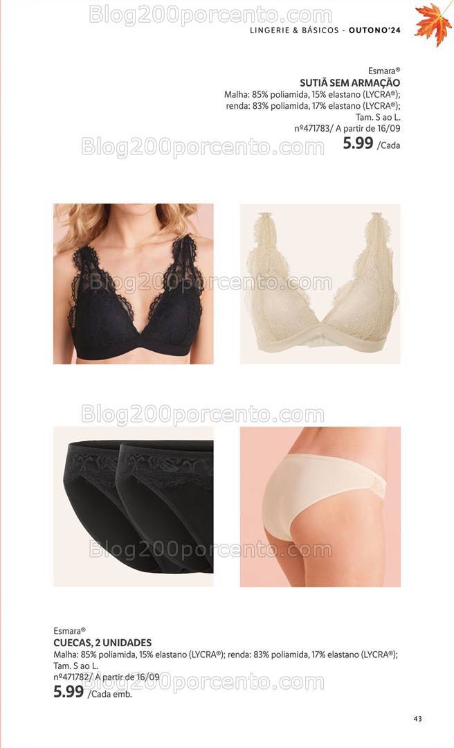 Antevisão Folheto LIDL Esmara Moda Outono - Inverno Promoções a partir de 16 setembro