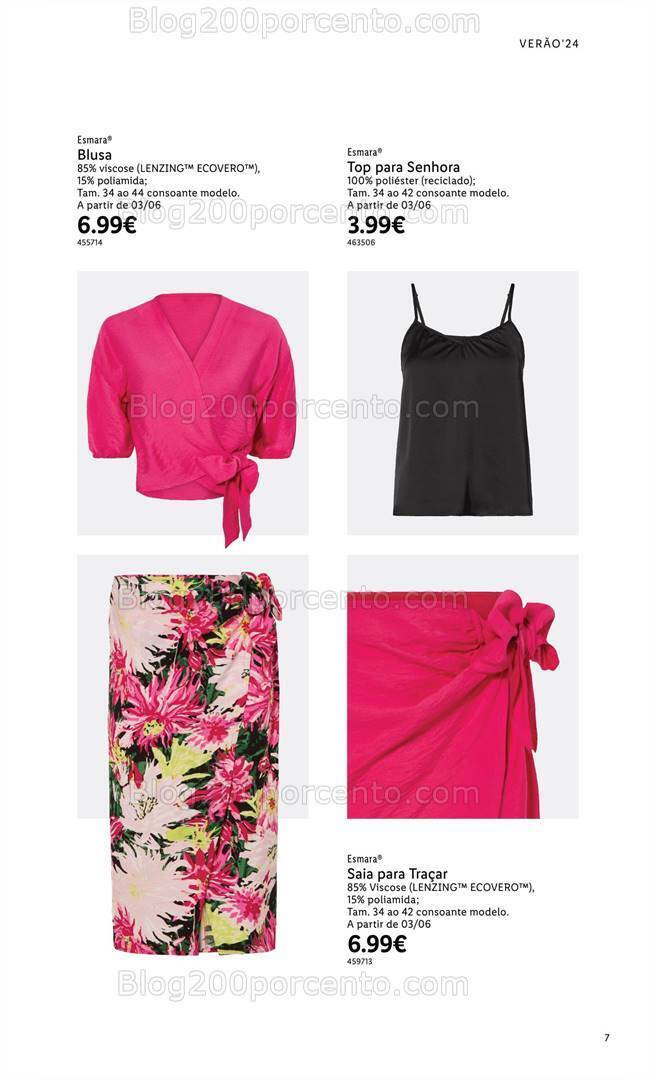 Antevisão Folheto LIDL Especial Esmara Moda Verão Promoções a partir de 3 junho
