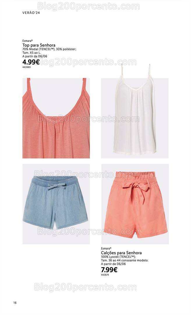 Antevisão Folheto LIDL Especial Esmara Moda Verão Promoções a partir de 3 junho