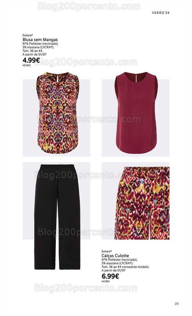 Antevisão Folheto LIDL Especial Esmara Moda Verão Promoções a partir de 3 junho