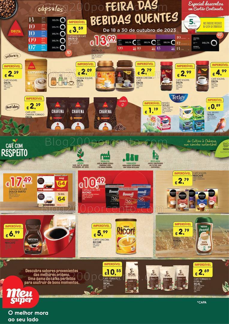 Antevisão Folheto MEU SUPER Bebidas Quentes Promoções de 18 a 30 outubro