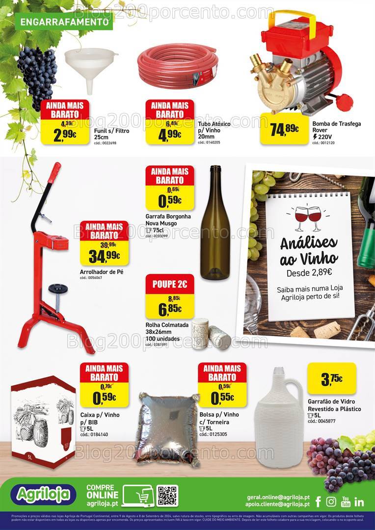 Antevisão Folheto AGRILOJA Vindimas Promoções até 8 setembro