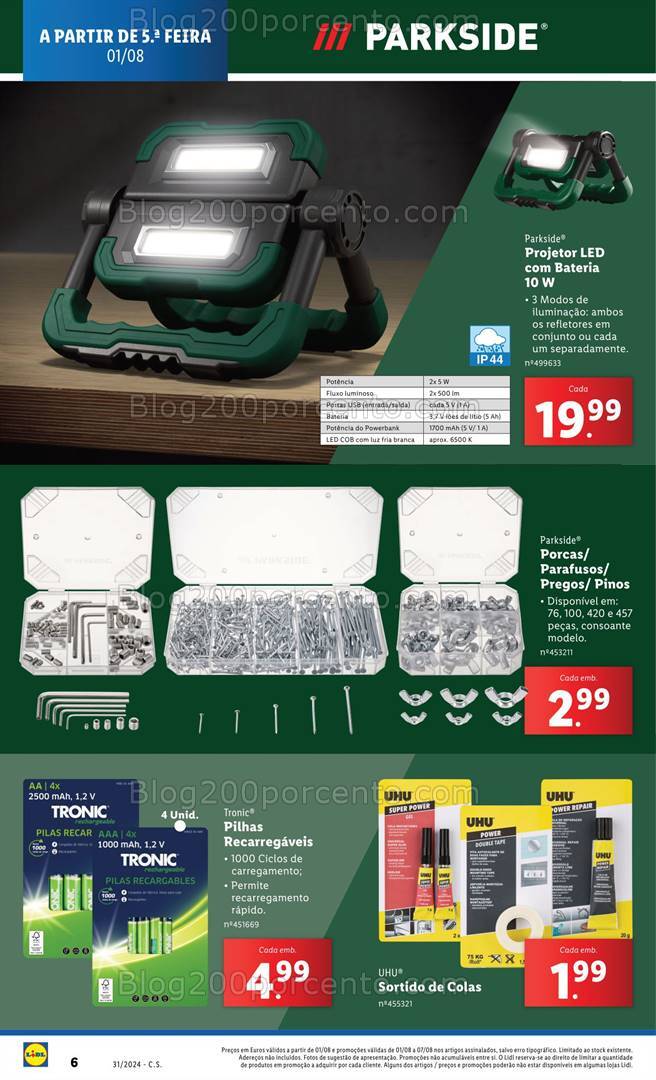 Antevisão Folheto LIDL Bazar Promoções de 1 a 7 agosto
