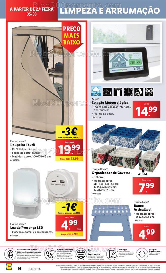 Antevisão Folheto LIDL Limpeza e Arrumação Promoções de 5 a 7 agosto