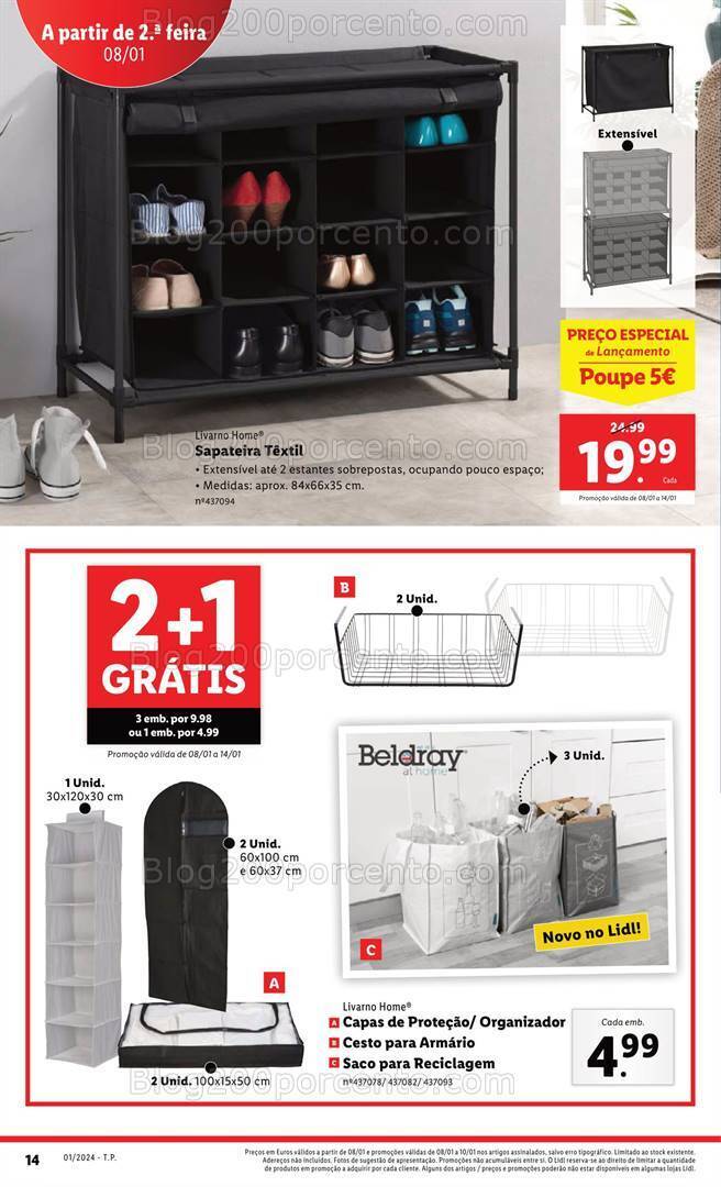 Antevisão Folheto LIDL Bazar Promoções a partir de 8 janeiro