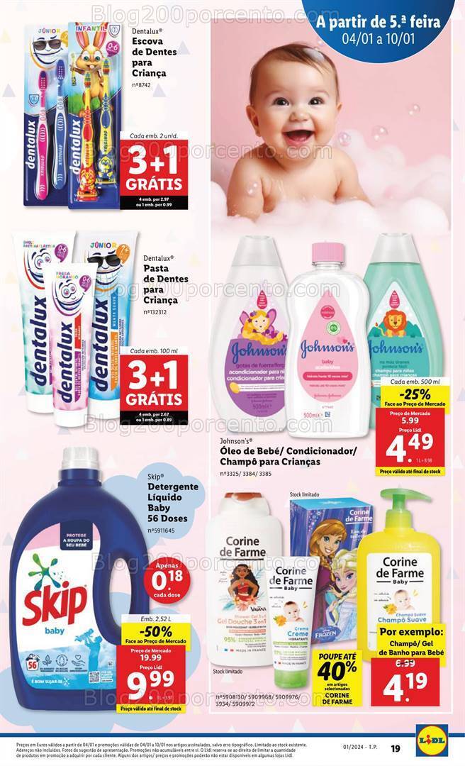Antevisão Folheto LIDL Especial Bebé Promoções de 4 a 10 janeiro