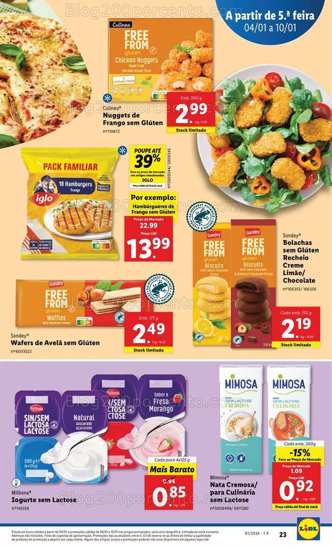 Antevisão Folheto LIDL Extra Alimentação Saudável Promoções de 4 a 10 janeiro