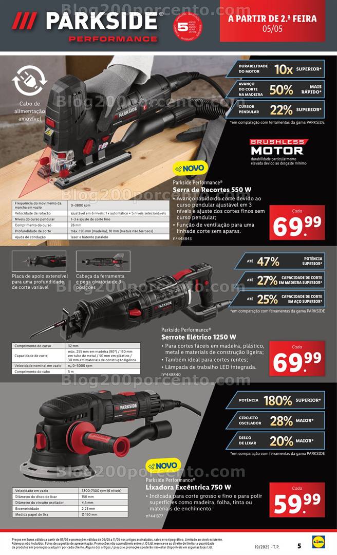 Antevisão Folheto LIDL Especial Parkside Promoções de 5 a 11 maio parkside