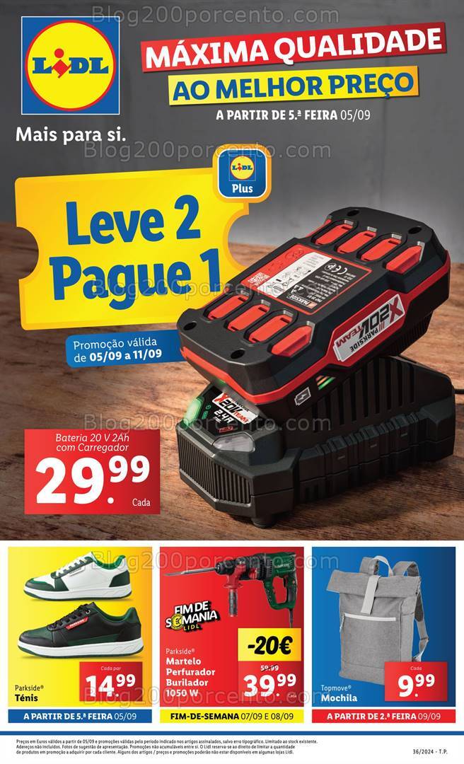 Antevisão Folheto LIDL Especial Parkside Promoções de 5 a 11 setembro