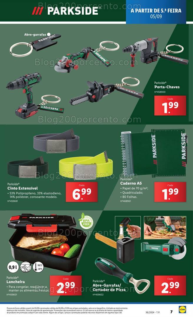 Antevisão Folheto LIDL Especial Parkside Promoções de 5 a 11 setembro