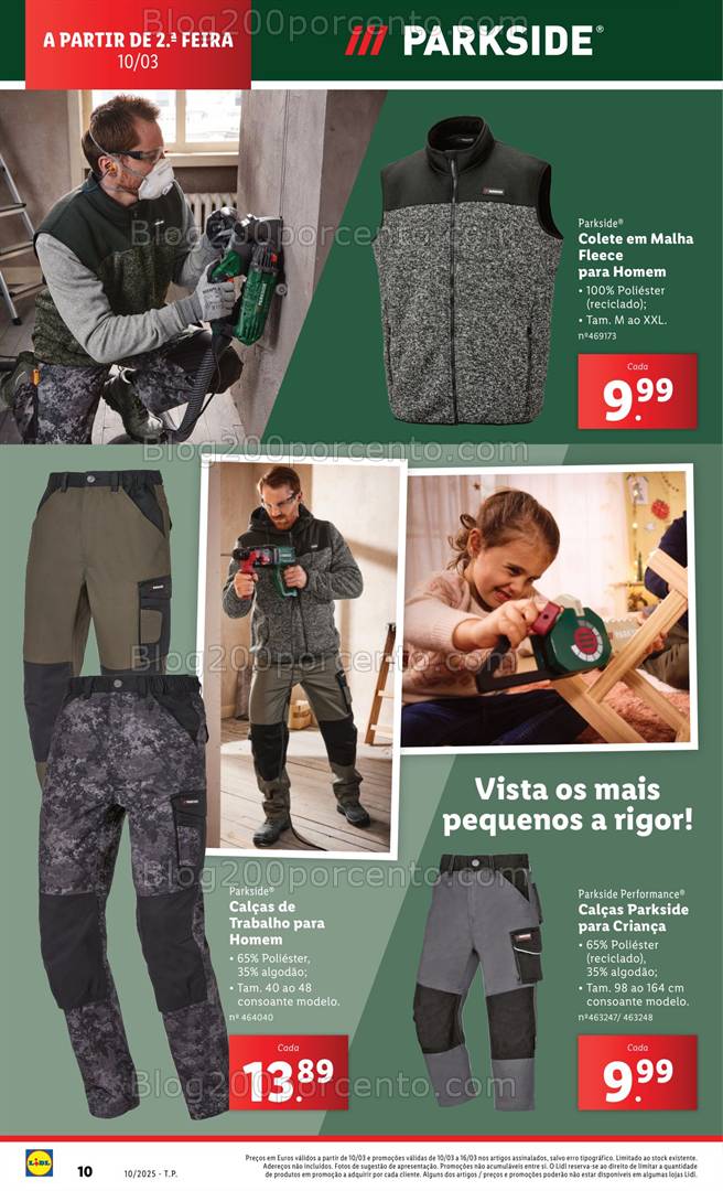 Antevisão Folheto LIDL Ferramentas Parkside Promoções a partir de 10 março