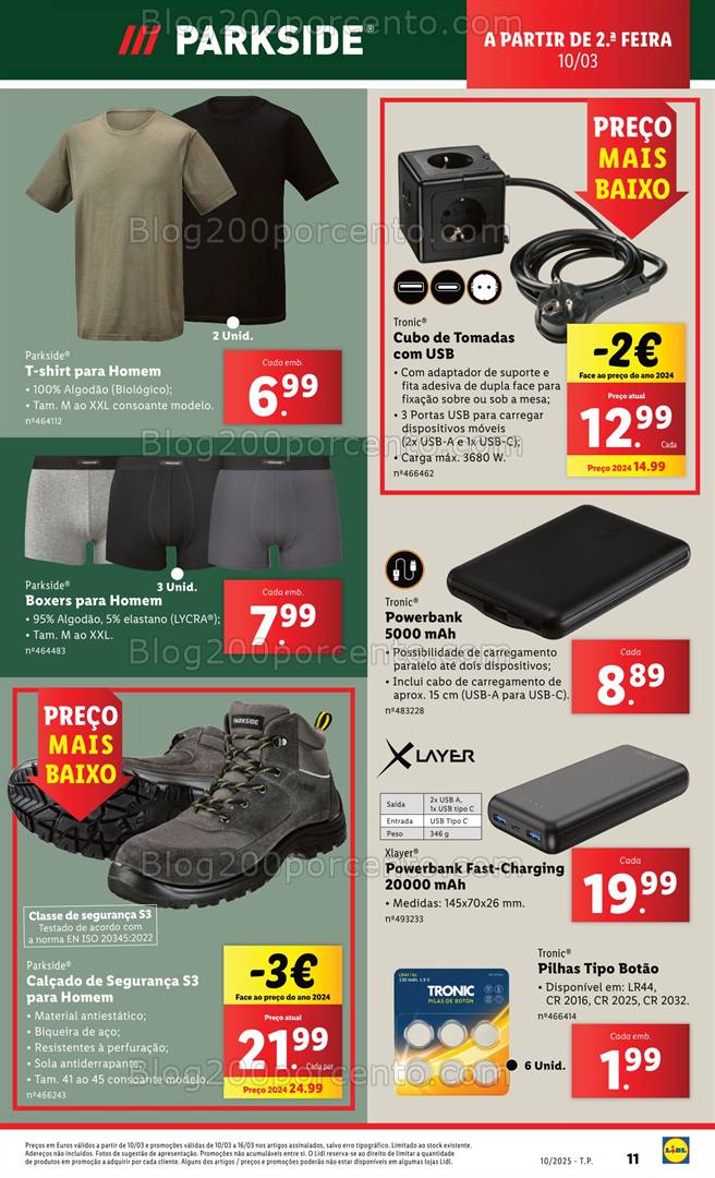 Antevisão Folheto LIDL Ferramentas Parkside Promoções a partir de 10 março