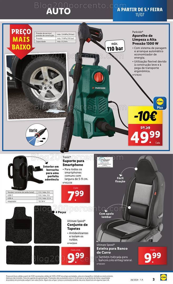 Antevisão Folheto LIDL Bazar Especial Auto Promoções a partir de 11 julho