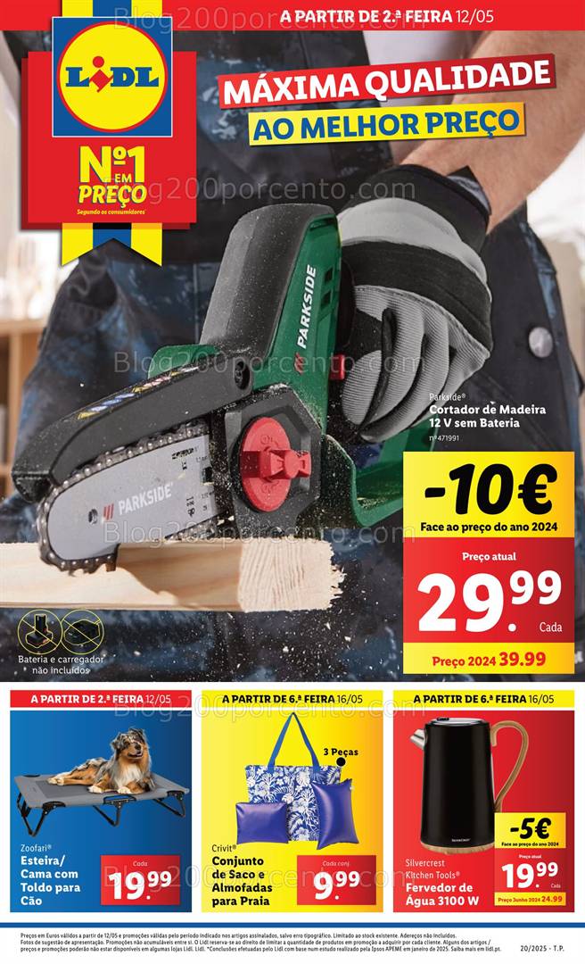 Antevisão Folheto LIDL Bazar Promoções de 12 a 22 de maio parkiside