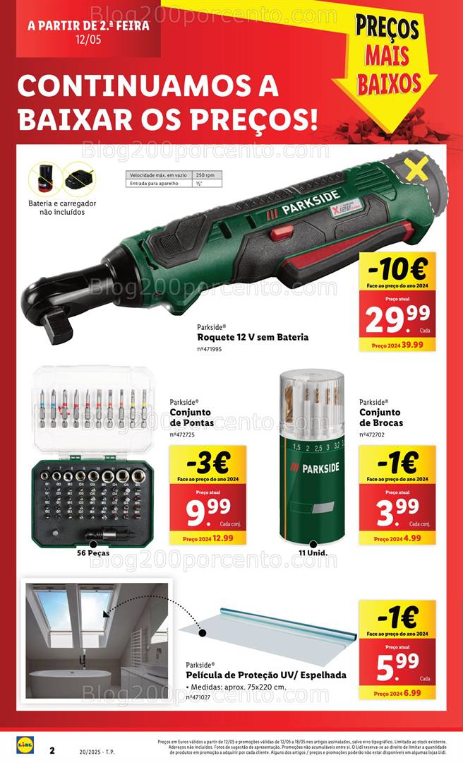 Antevisão Folheto LIDL Bazar Promoções de 12 a 22 de maio parkiside