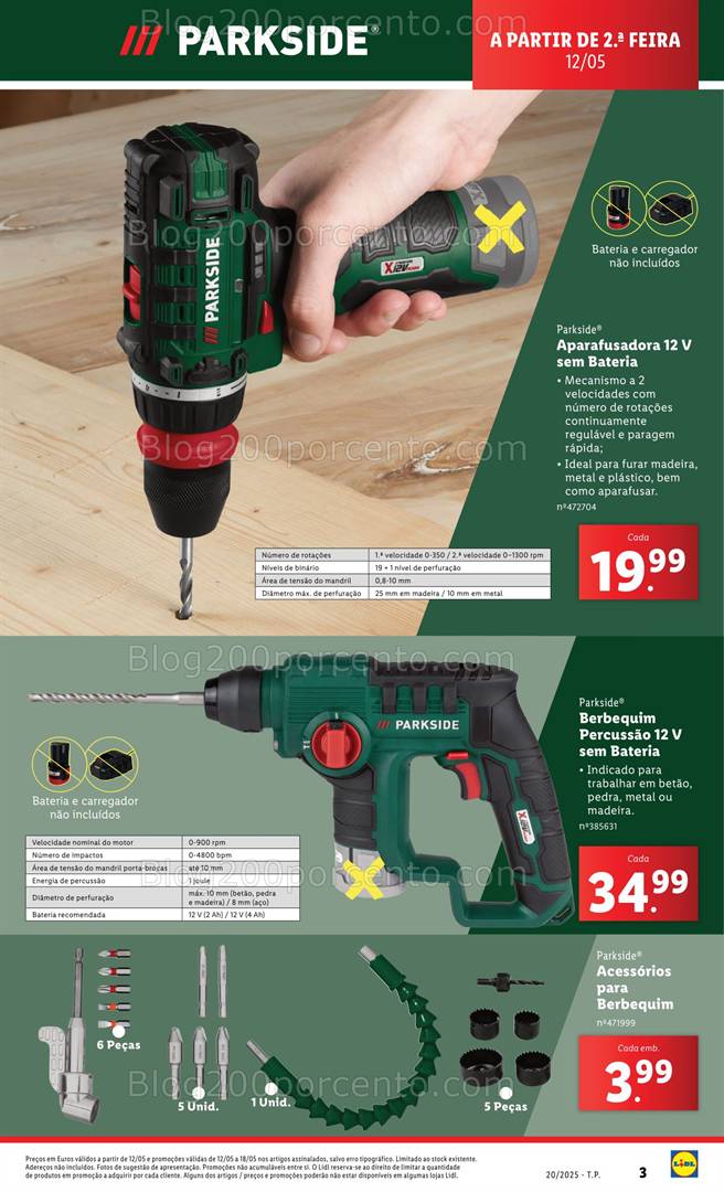 Antevisão Folheto LIDL Bazar Promoções de 12 a 22 de maio parkiside