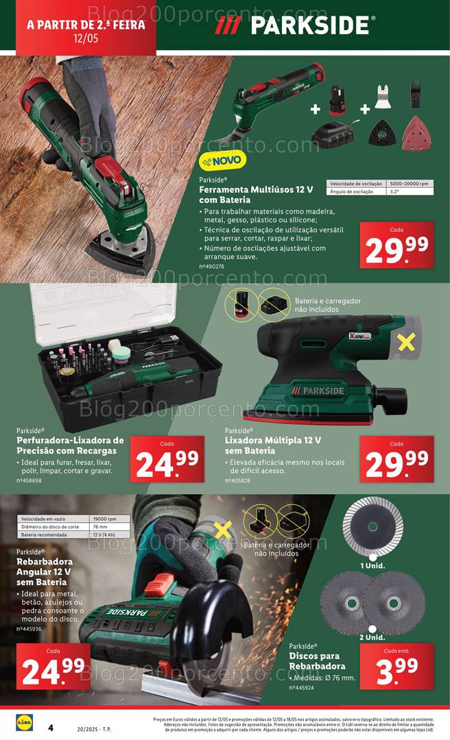 Antevisão Folheto LIDL Bazar Promoções de 12 a 22 de maio parkiside