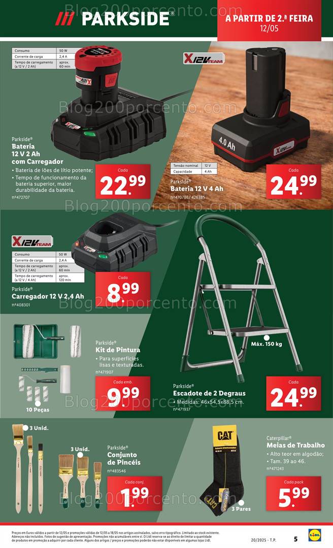 Antevisão Folheto LIDL Bazar Promoções de 12 a 22 de maio parkiside